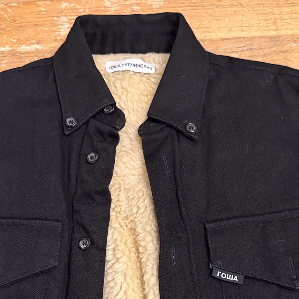 Rowa Black Fleece-Lined Shirt Jacket